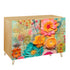 Bohemian Retro Flower, Faux Pressed Floral Mod Wooden Storage Cabinet - Mid Century Modern Gal
