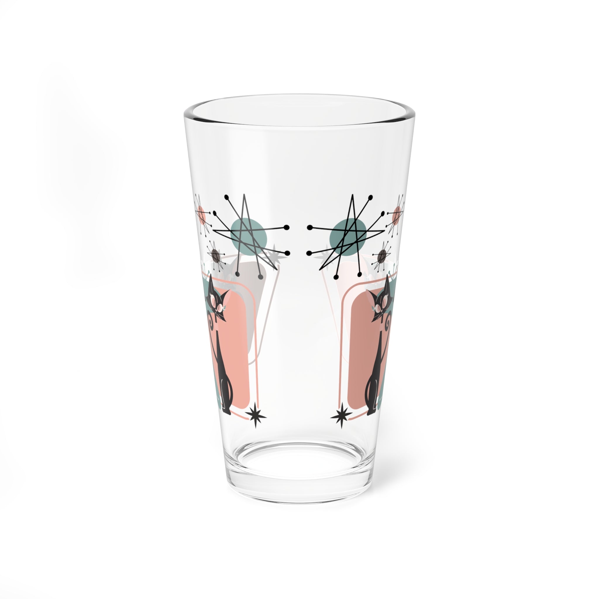 50s Style, Crazy Cat Mom, Atomic Cats, Kitschy Mid Century Modern Cocktail, Mocktail Glass - Mid Century Modern Gal
