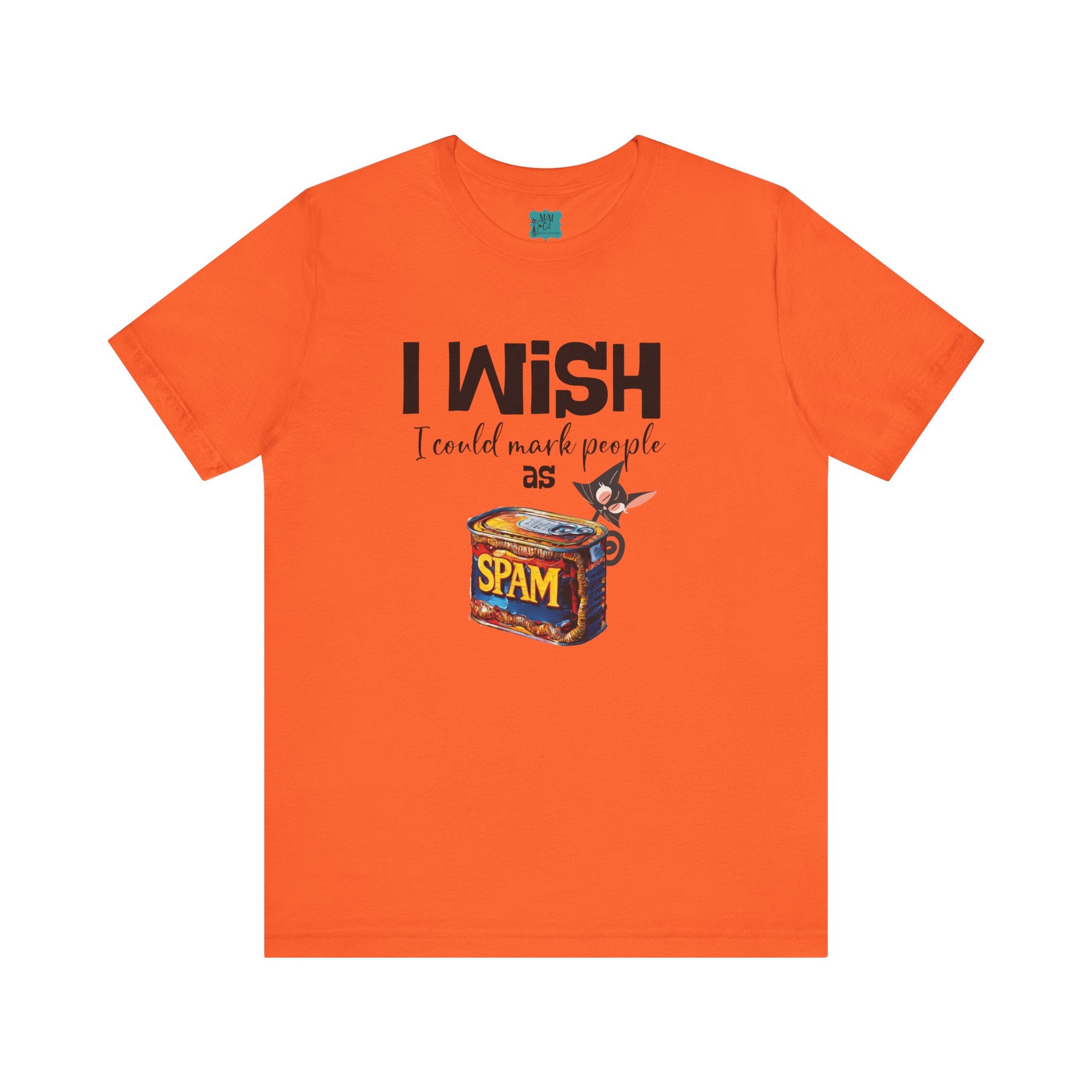 Funny Atomic Cat Mid Mod Retro Tee, I wish I could Mark People As Spam Unisex Jersey Short Sleeve Tee - Mid Century Modern Gal