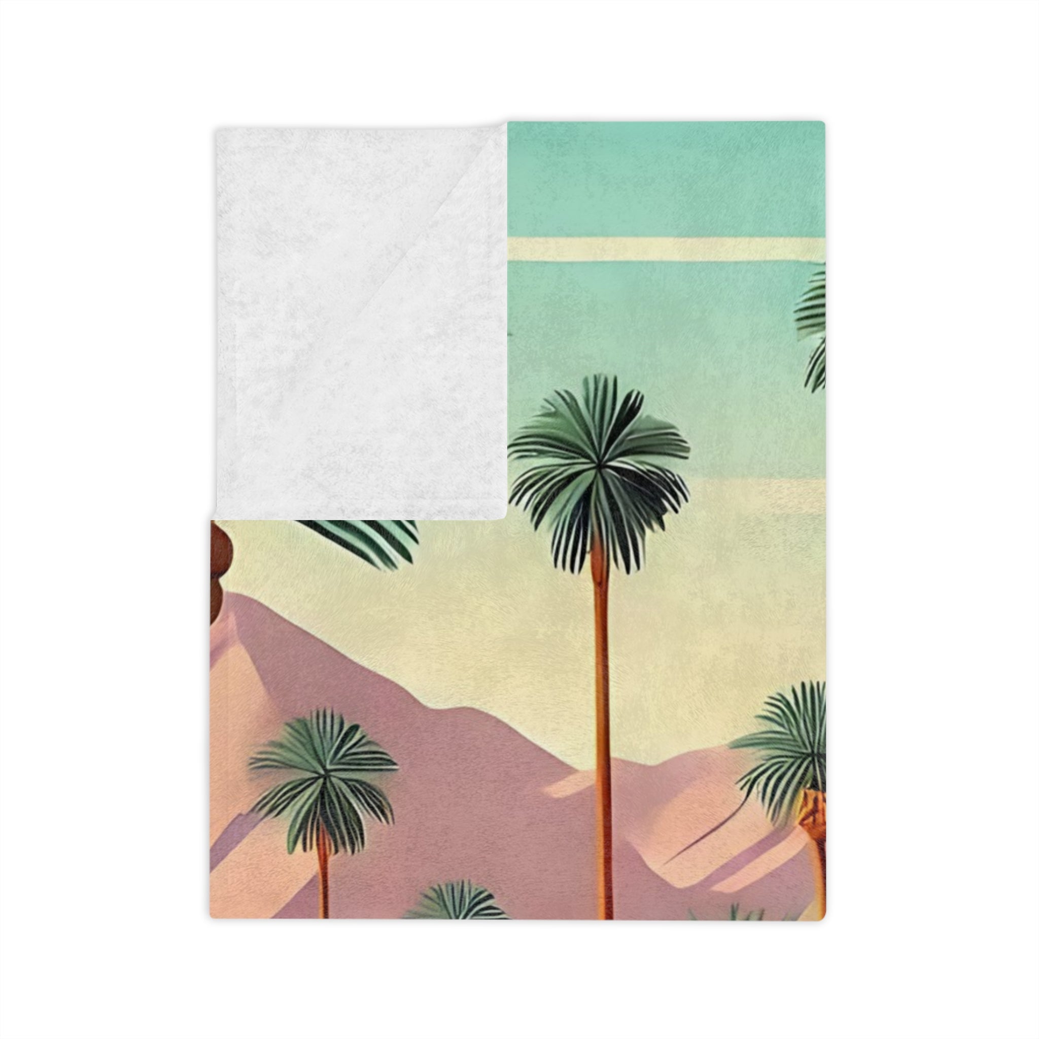 Mid Century Modern 50s Flamingo, Breeze Block, Kitschy Mod Cozy Soft Blanket - Mid Century Modern Gal