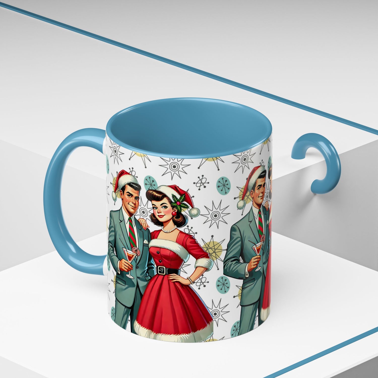 Mid Century Modern Atomic 50s Christmas Franciscan Starburst Pattern Mug - Mid Century Modern Gal