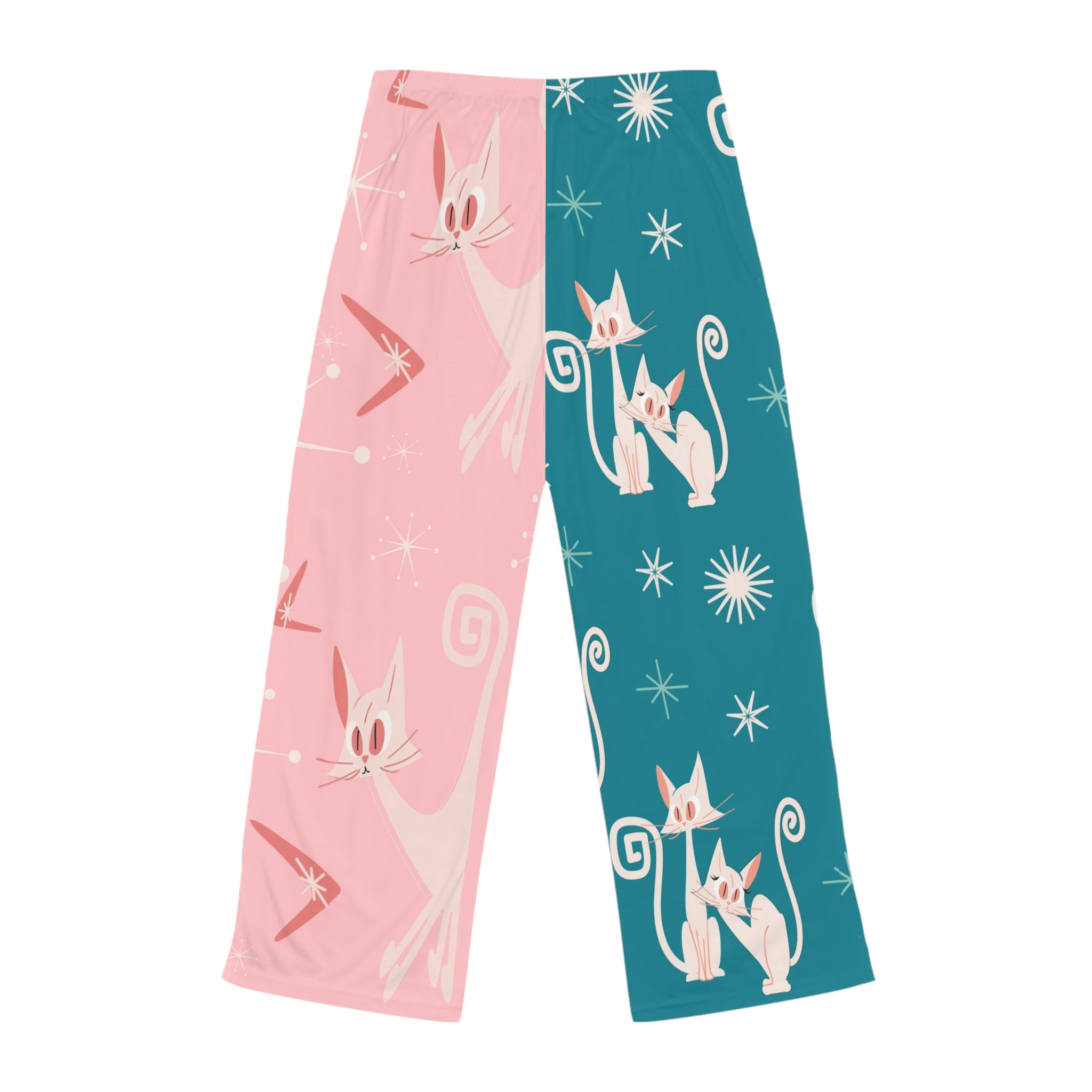 Atomic Kitties, Cat Mom, Crazy Cats, Kitschy Fun Lounge Pants Mid Century Modern Women&