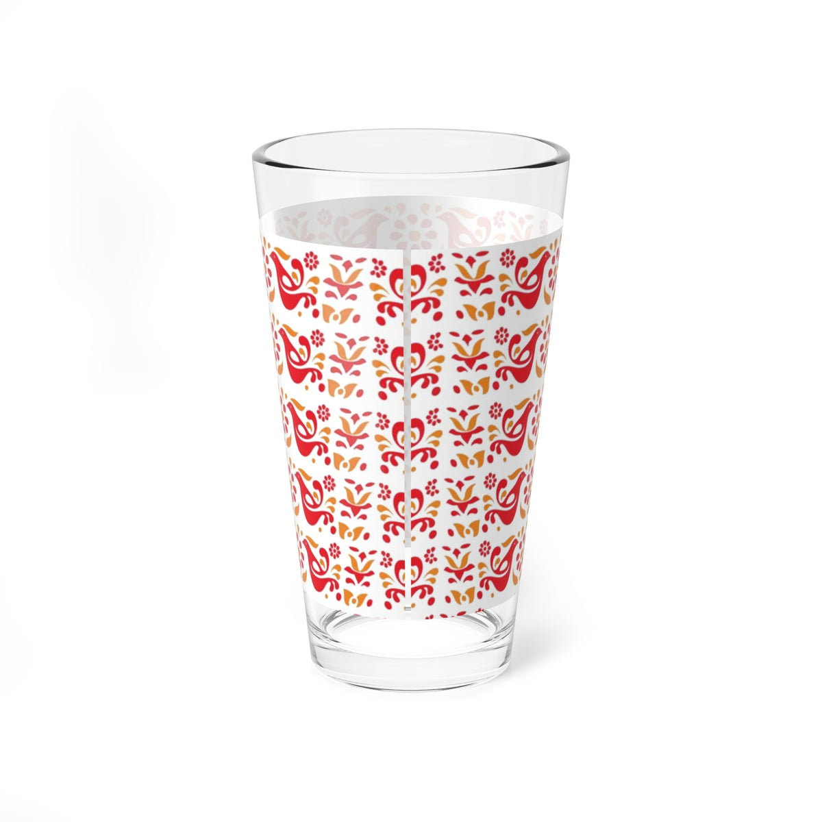 Pyrex Circle Of Friendship, Folk Art Rooster, Red, Yellow Kitschy Pyrex Collector Drinking Glass - Mid Century Modern Gal