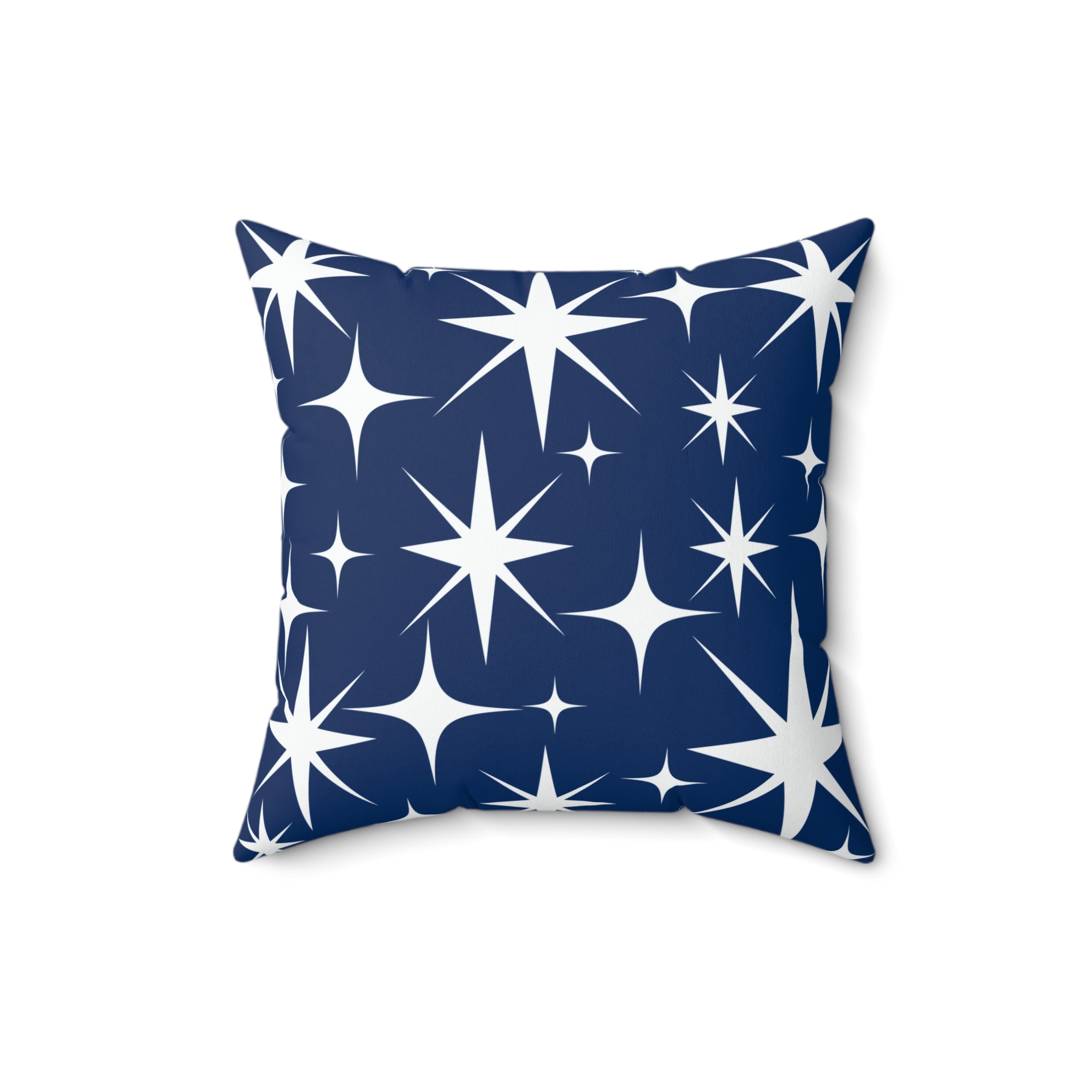 Navy Starburst Design Square Pillow - Cozy Home Accent for Dreamy Spaces - Mid Century Modern Gal