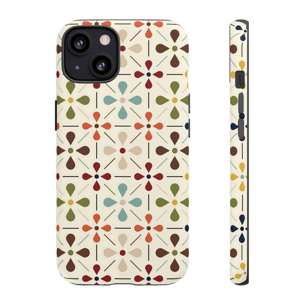 Scandinavian Flower, Mid Modern Danish Design Tough Phone Case