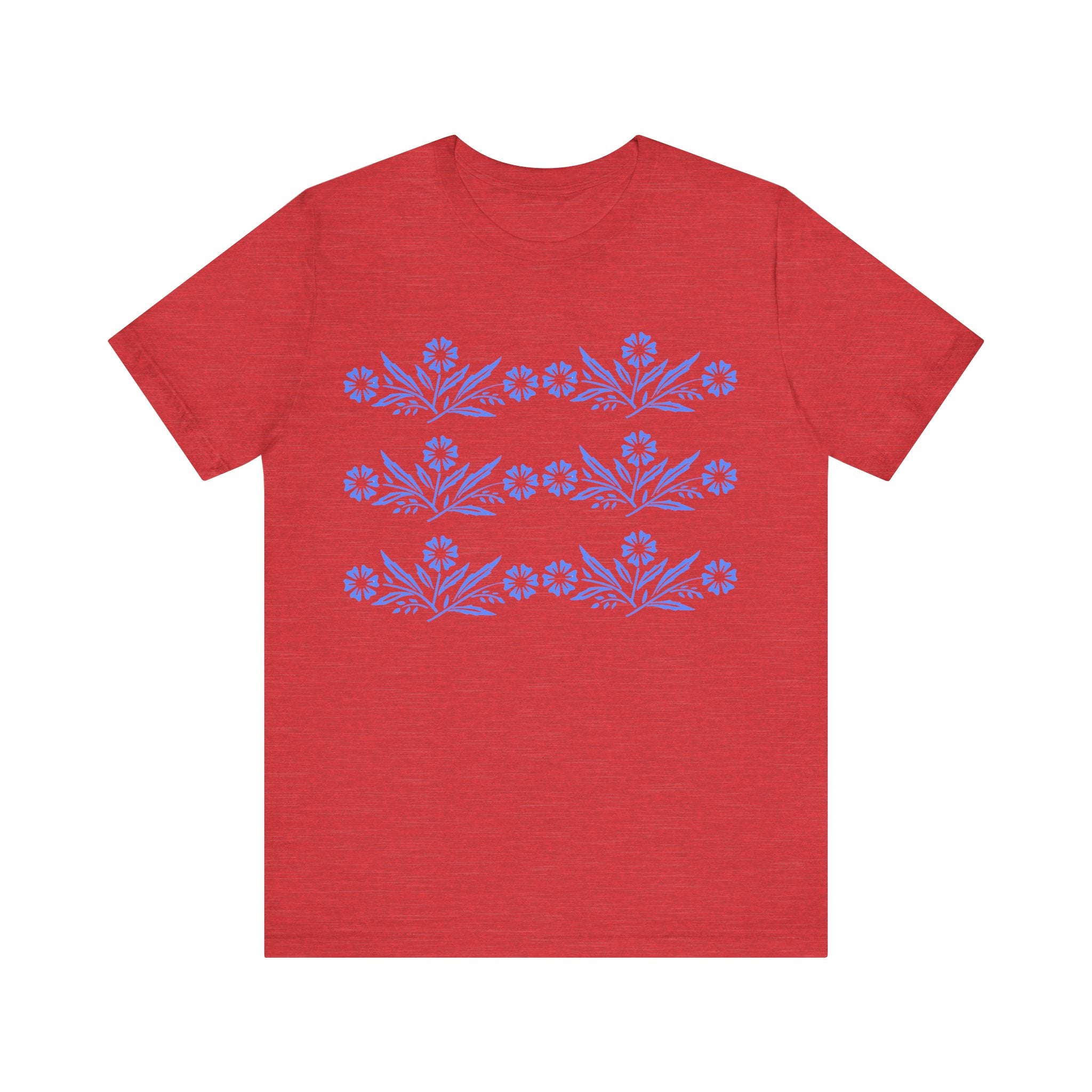 Vintage Corning Ware Inspired Blue Cornflower Retro Mod Tee - Mid Century Modern Gal