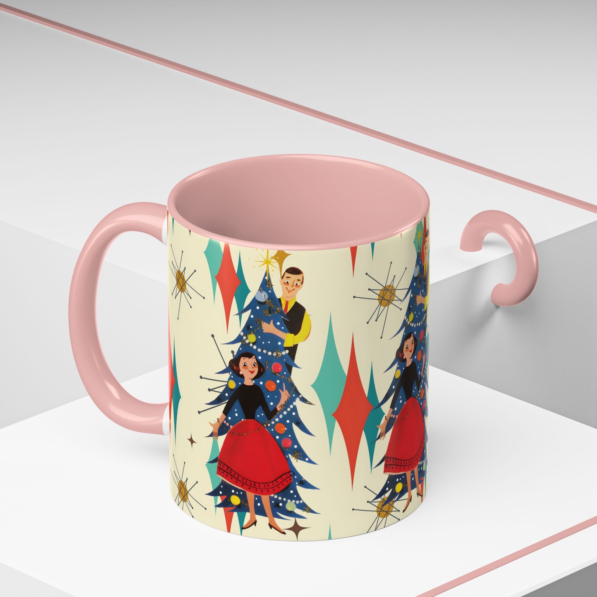 Mid Century Modern 50s Kitsch Christmas Starburst Coffee Mug - Mid Century Modern Gal