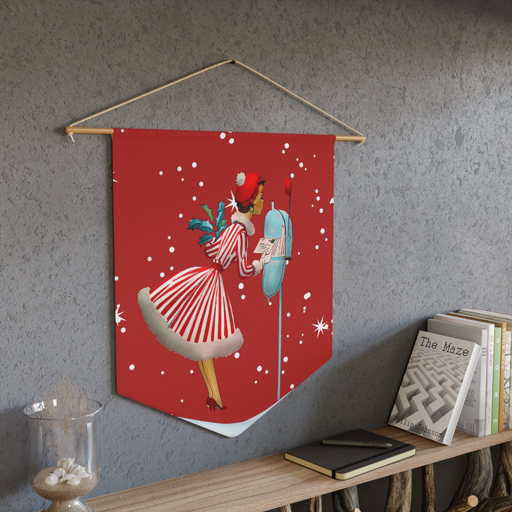 Vintage Holiday Pennant Banner - Retro Christmas Decor - Mid Century Modern Gal