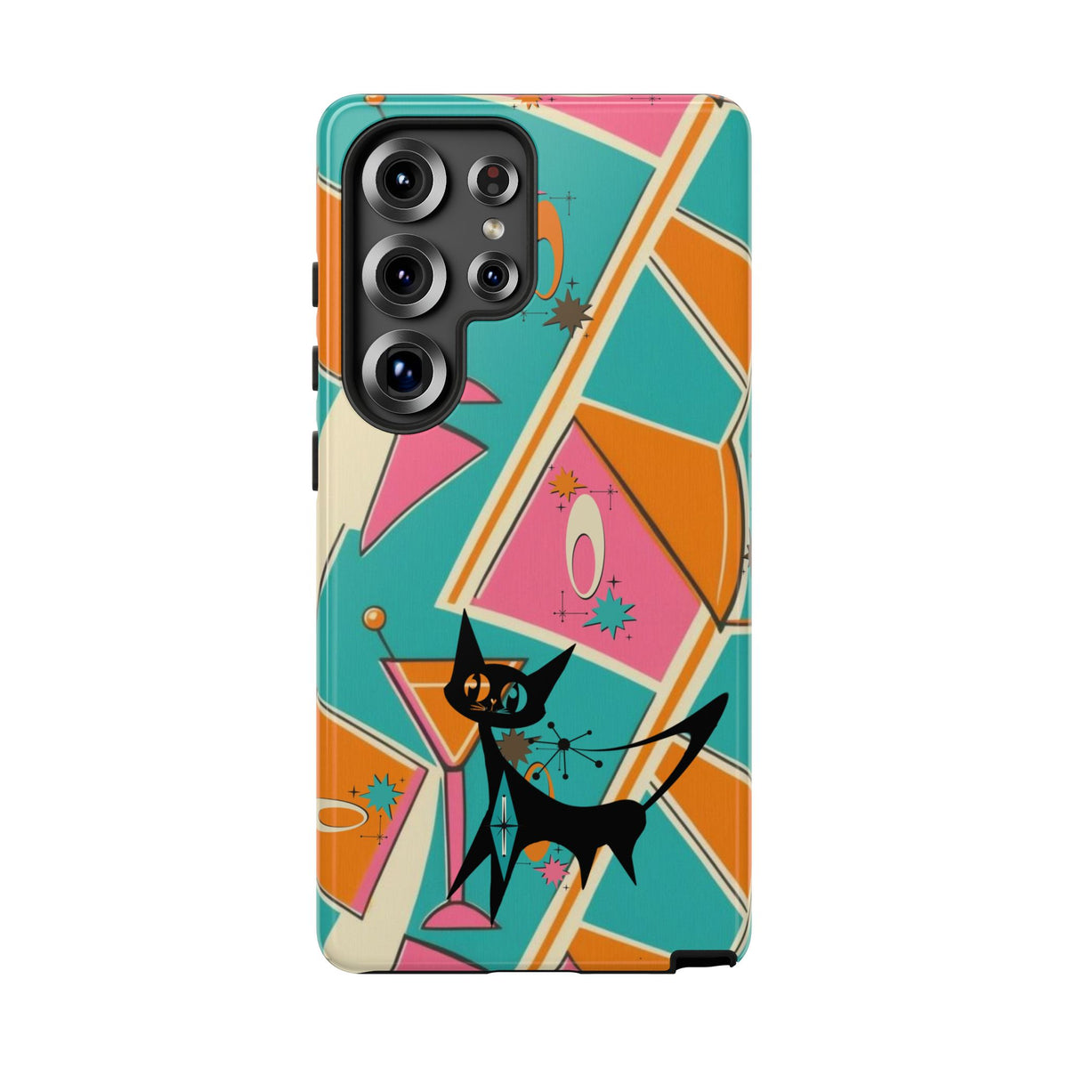 Atomic Cat Mid Mod Retro Cat Phone Case - Tough Cases for Stylish Cat Lovers