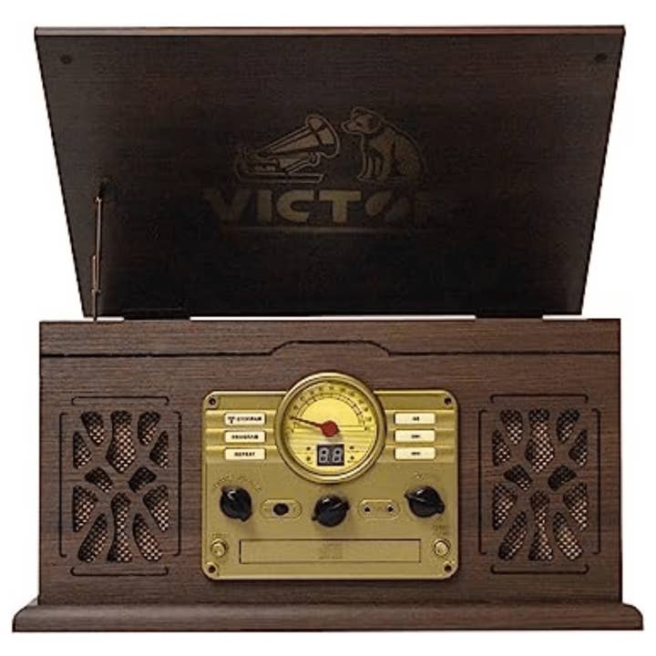 Wholesale Victor State 7-in-1 Wood Music Center with 3-Speed Turntable