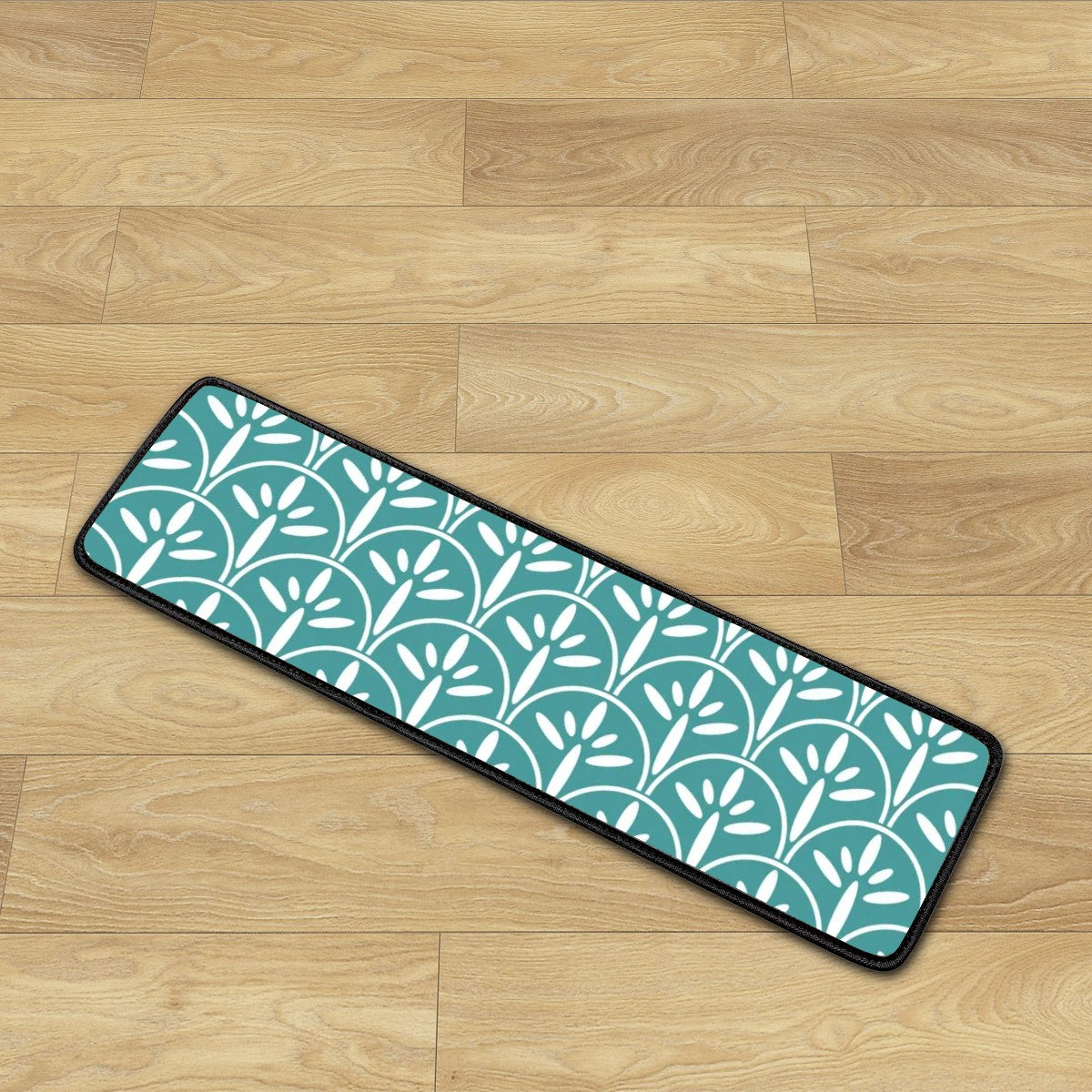 Art Deco Stair Tread Carpets | Aqua Teal Blue Mid Century Modern Style Non Slip Carpet for Stairs Treads - Mid Century Modern Gal