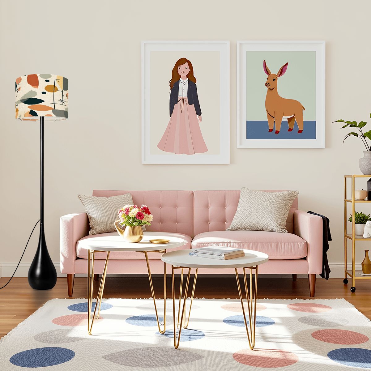 Mid Century Modern Abstract Geometric Designed Mod Teardrop Shaped Floor Lamp - Mid Century Modern Gal
