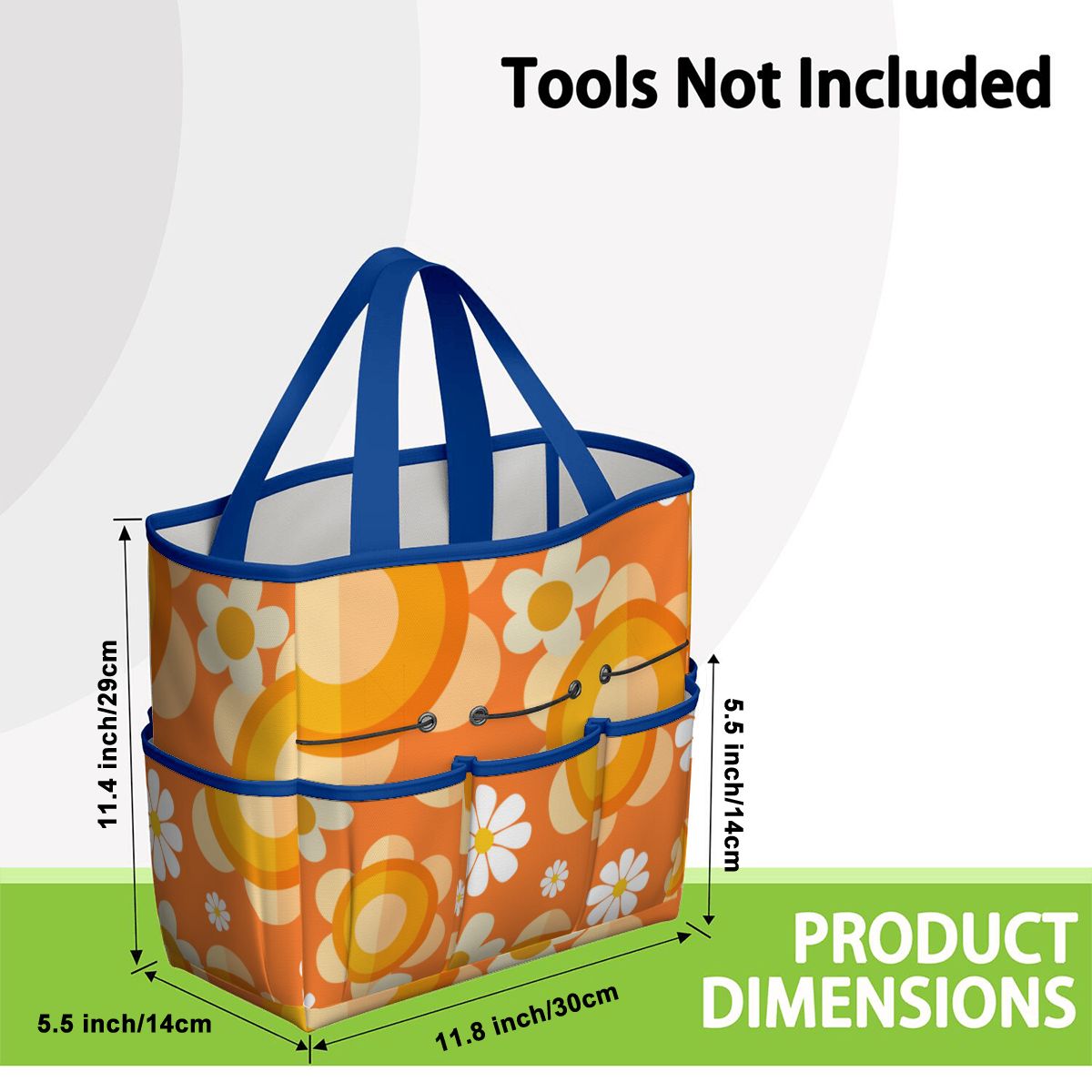 Flower Power Orange Groovy Mod Garden Tool Bag