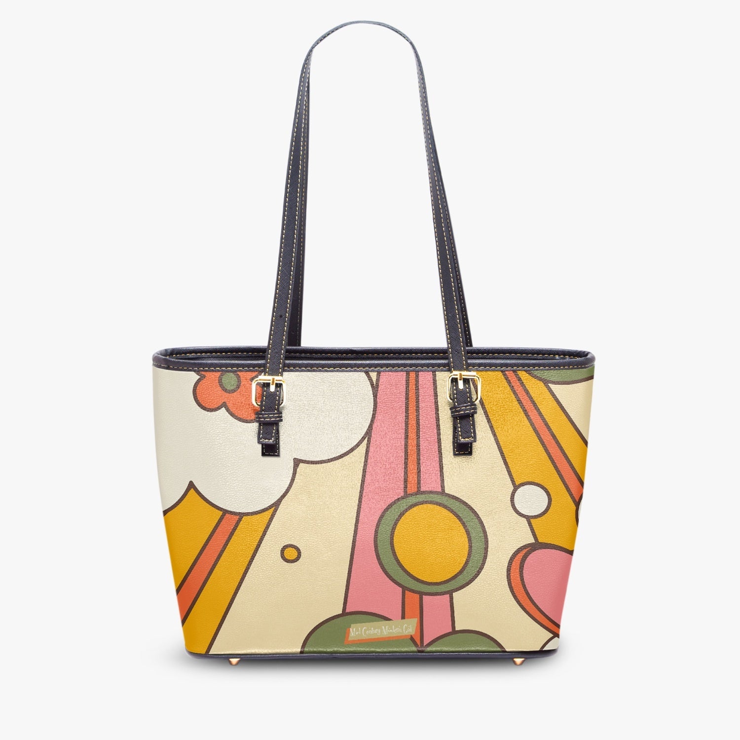 Atomic Groovy Cat, Retro Ray Of Sunshine, 70s Style Hippie Chick Shoulder Bag - Mid Century Modern Gal