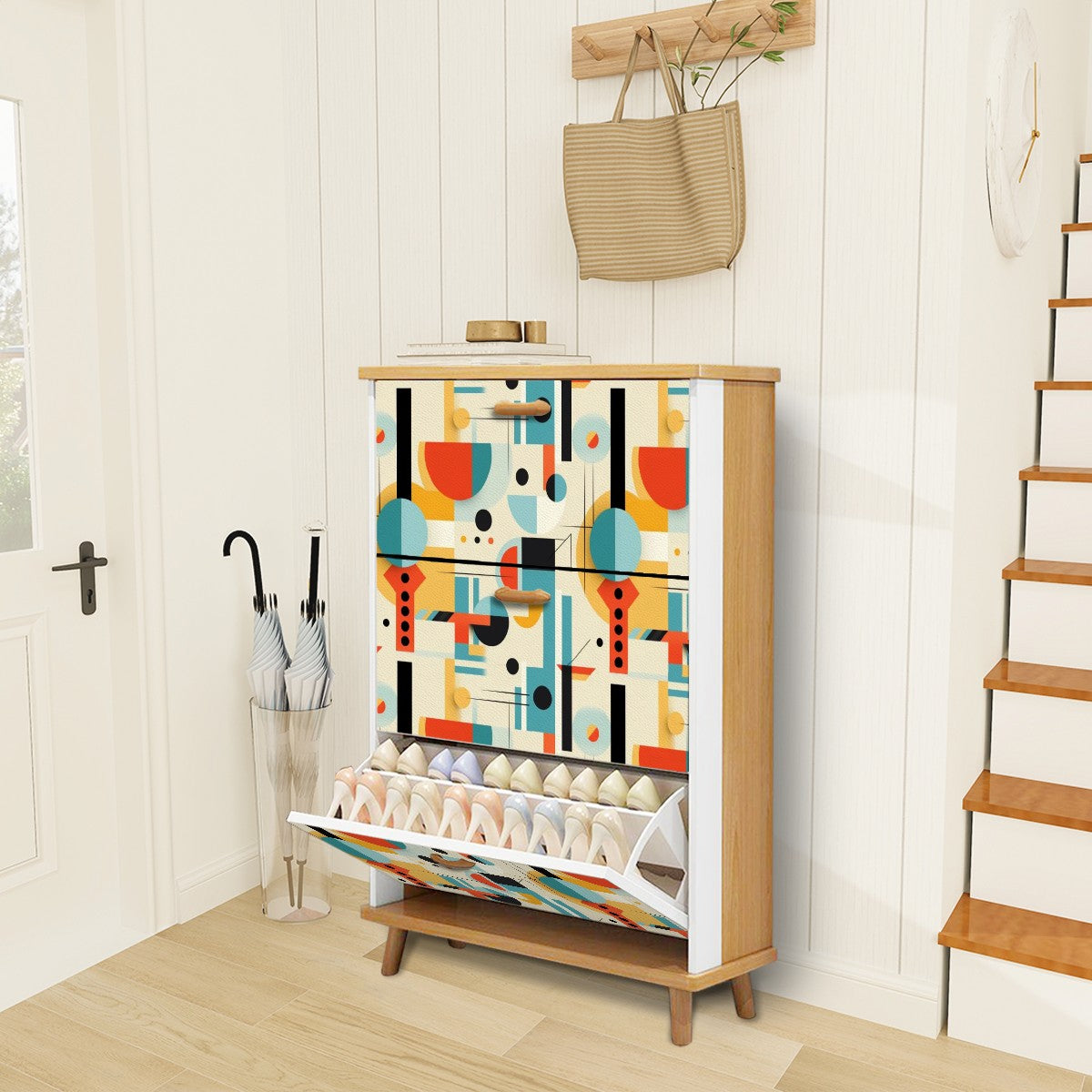 Mid Century Modern Bauhaus Desiged Shoe Storage Shoe Cabinet - Mid Century Modern Gal