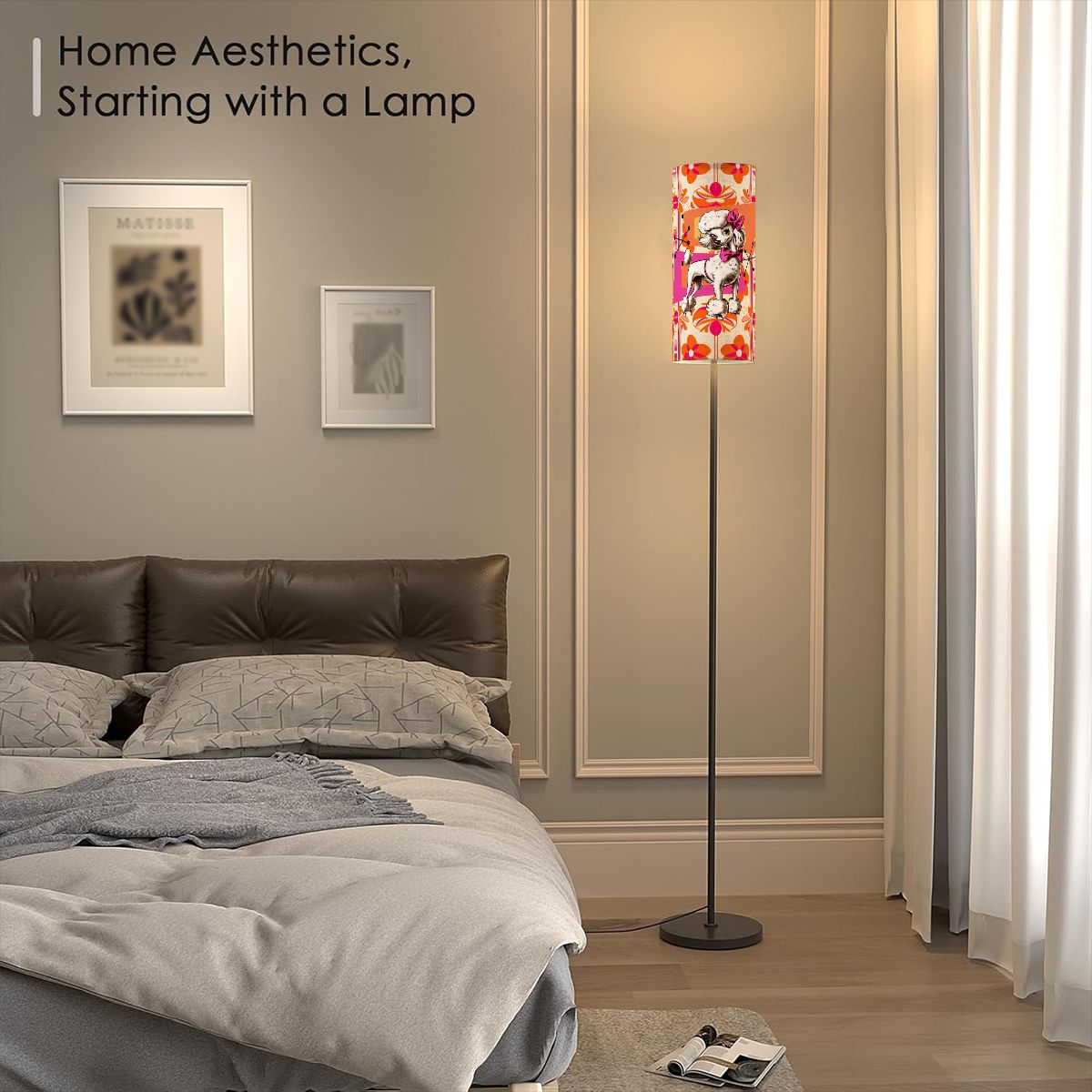 Mid Century Modern Hot Pink, Orange Mod Kitschy Fun 50s Floor Lamp - Mid Century Modern Gal