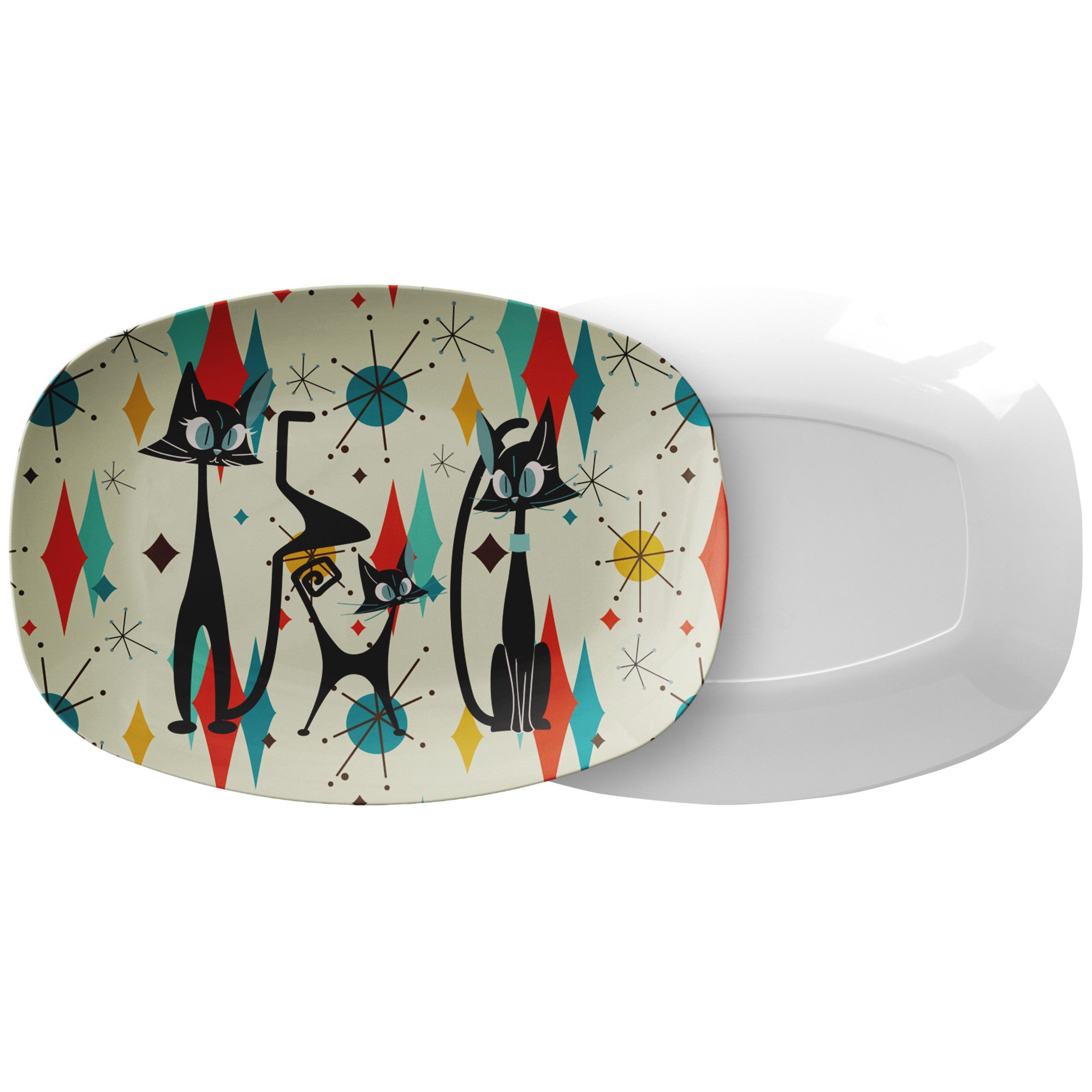 Atomic Cat Mid Century Modern Atomic Cats Franiscan Starburst Party Platter - Mid Century Modern Gal