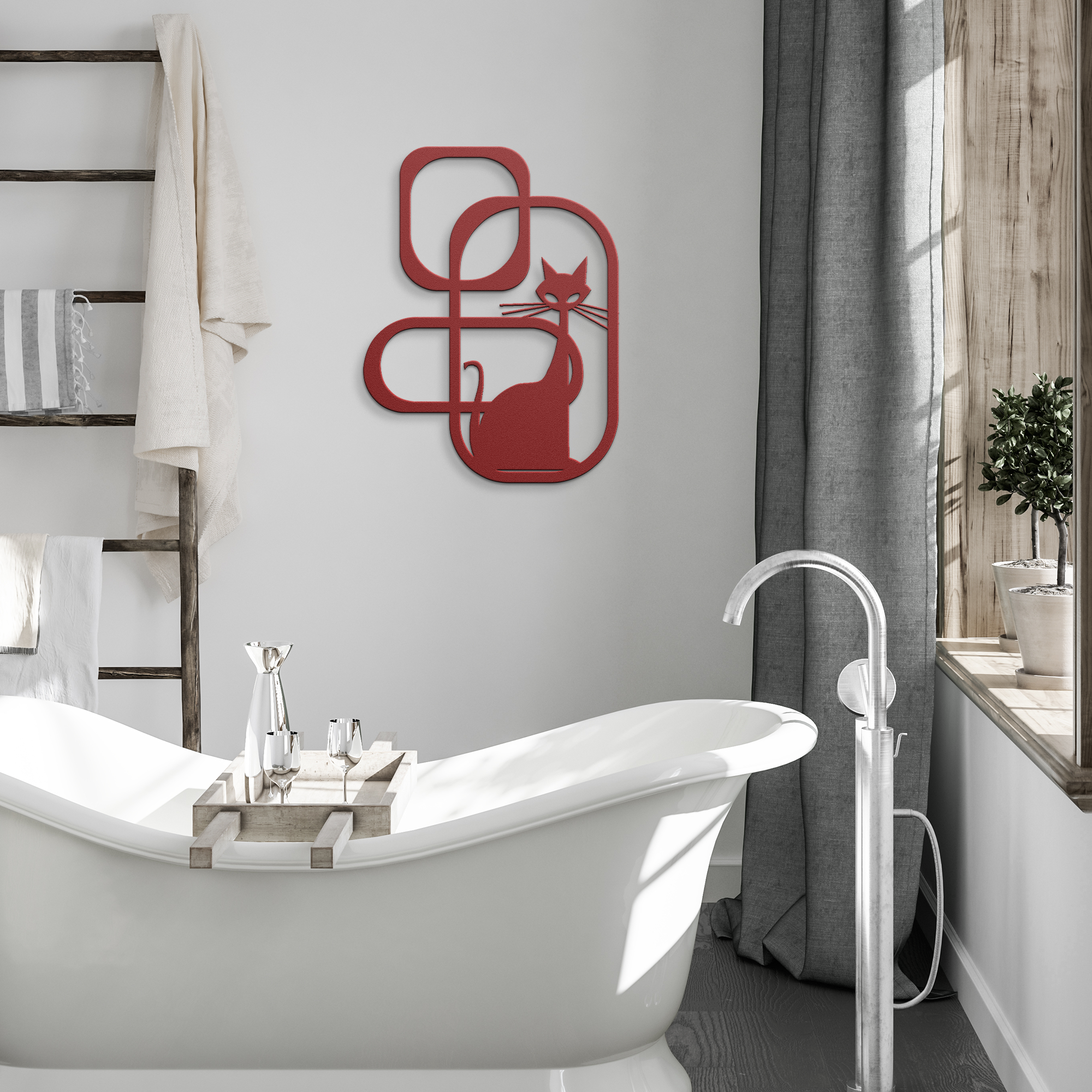 Atomic_Cat_Mid_Century_Modern_Wall_Art__Red_Modern_Bathroom_Mockup.png