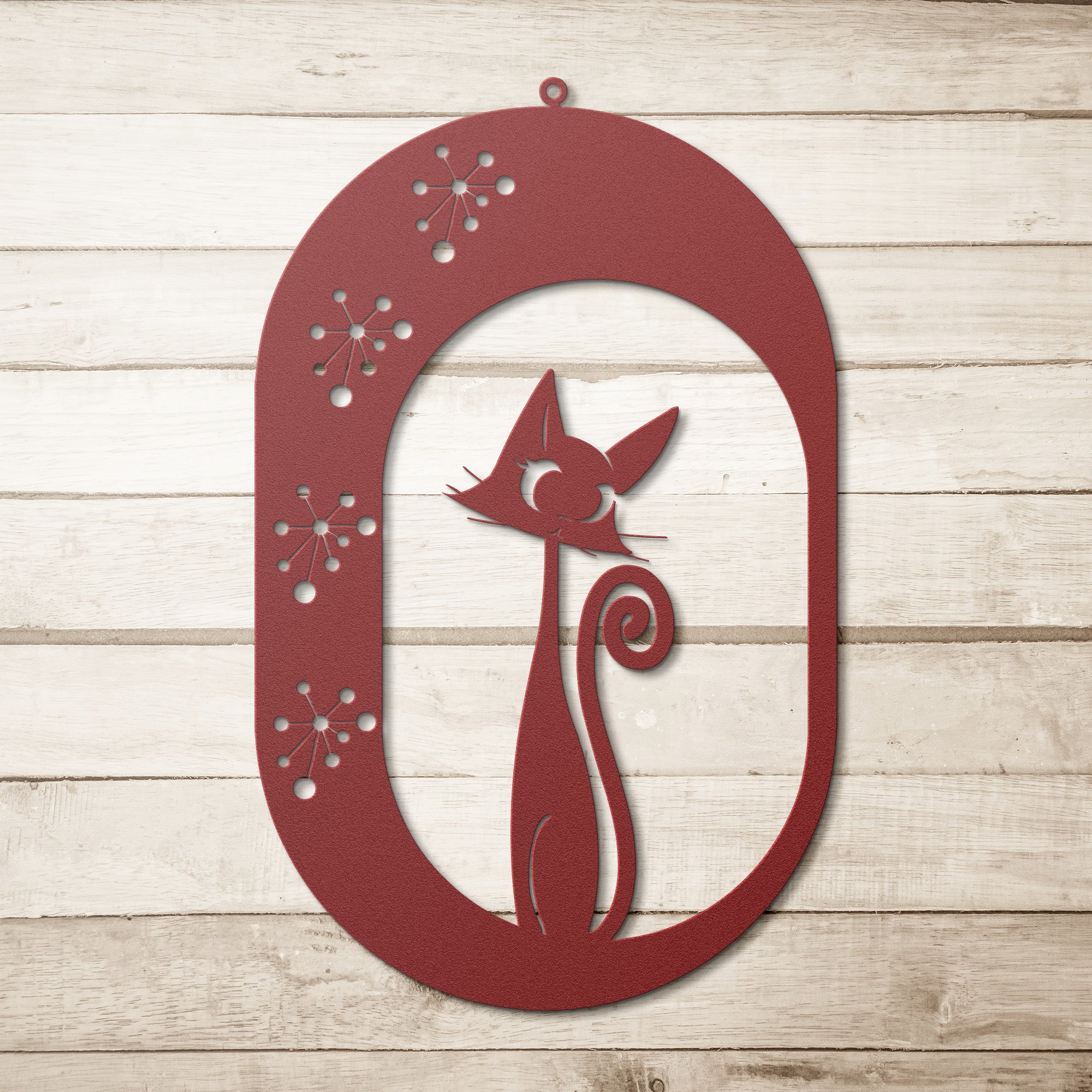 Atomic Kitty Cat Mid Century Modern Metal Wall Art - Mid Century Modern Gal