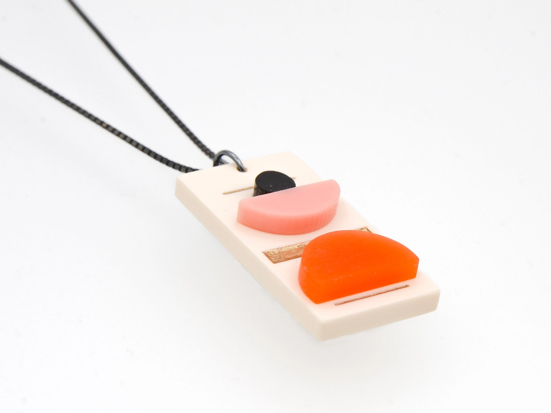 Balance Necklace Triple · Geometric Ombre Color · Long · Mid Mod - Blue/Turquoise/Sky - Mid Century Modern Gal