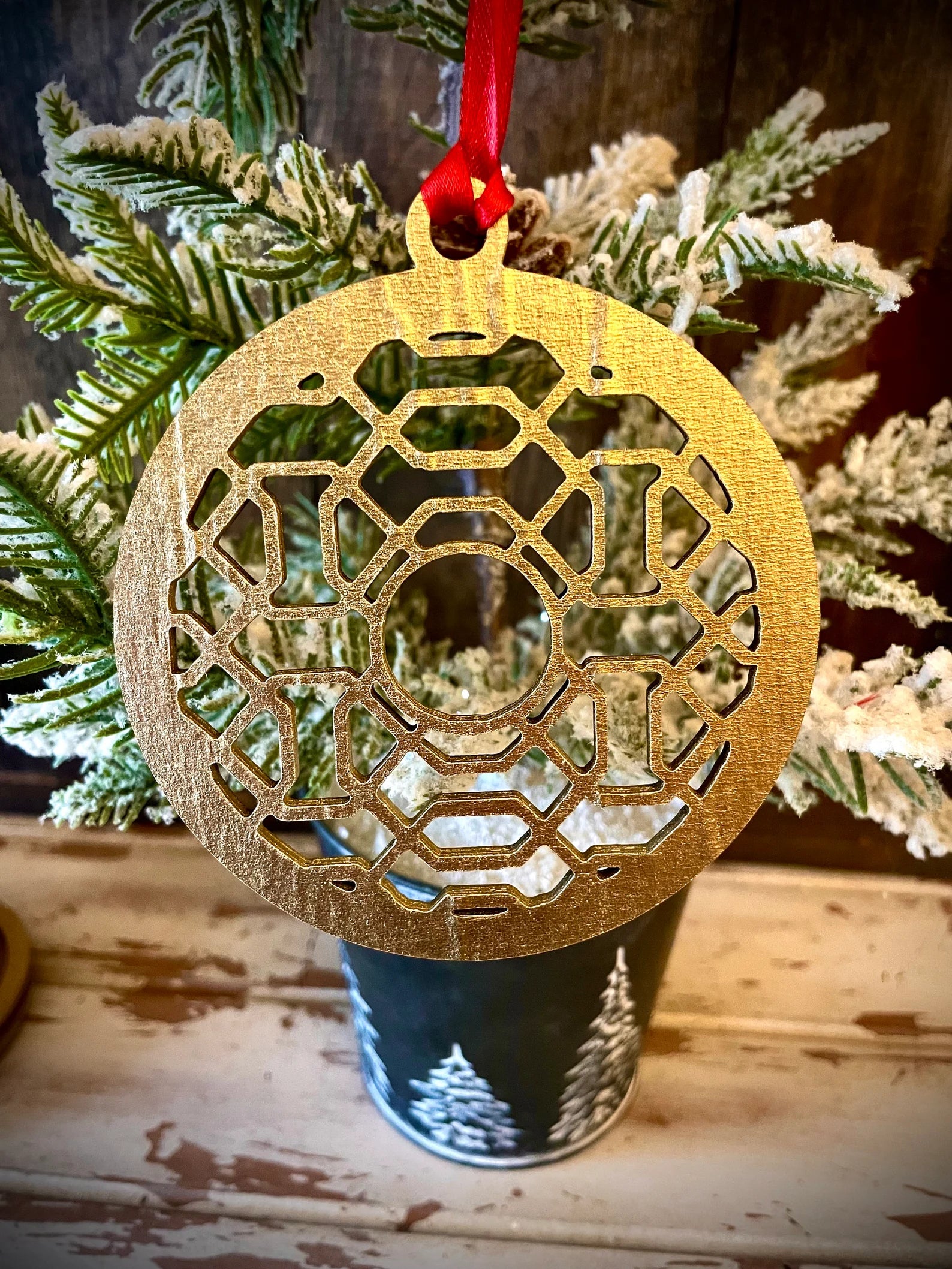 Boho Modern Art Deco Geometry Wood Ornament, Style C