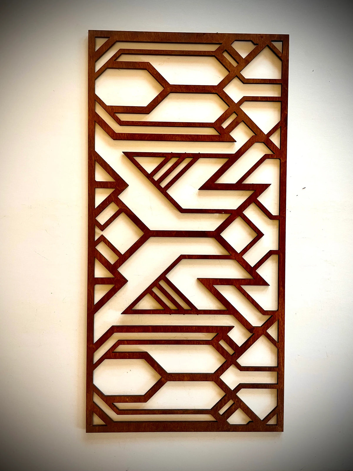 Boho Modern Frank Lloyd Wright-Inspired Art Deco Geometry 2-Panel Wood Wall Art, Set N - Mid Century Modern Gal