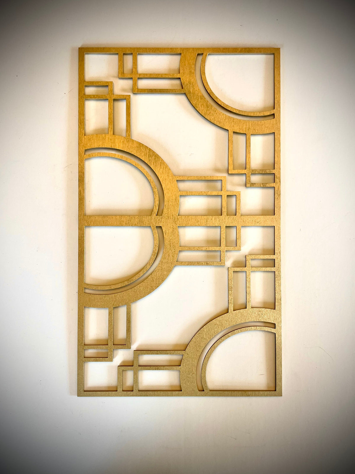 Boho Modern Frank Lloyd Wright-Inspired Art Deco Geometry 3-Panel Wood Wall Art, Set Z - Mid Century Modern Gal