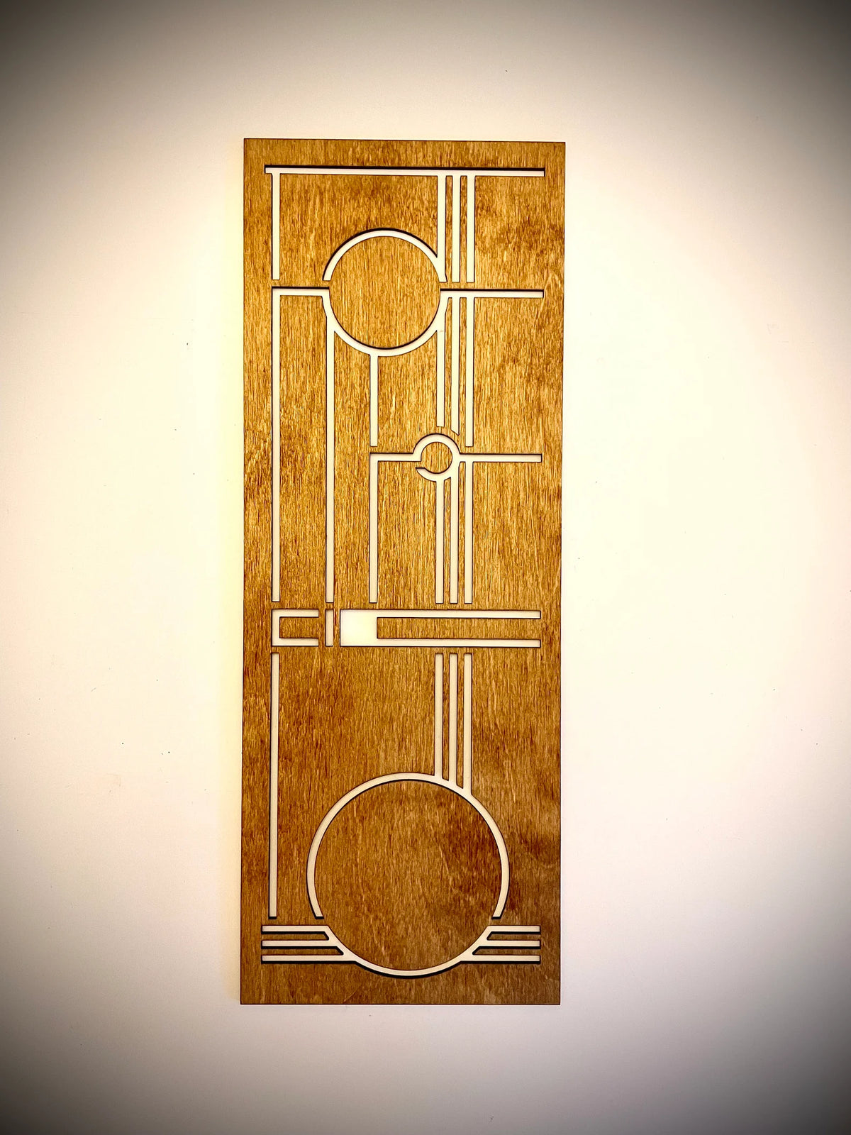 Boho Modern Frank Lloyd Wright-Inspired Art Deco Geometry 4-Panel Wood Wall Art, Set E - Mid Century Modern Gal