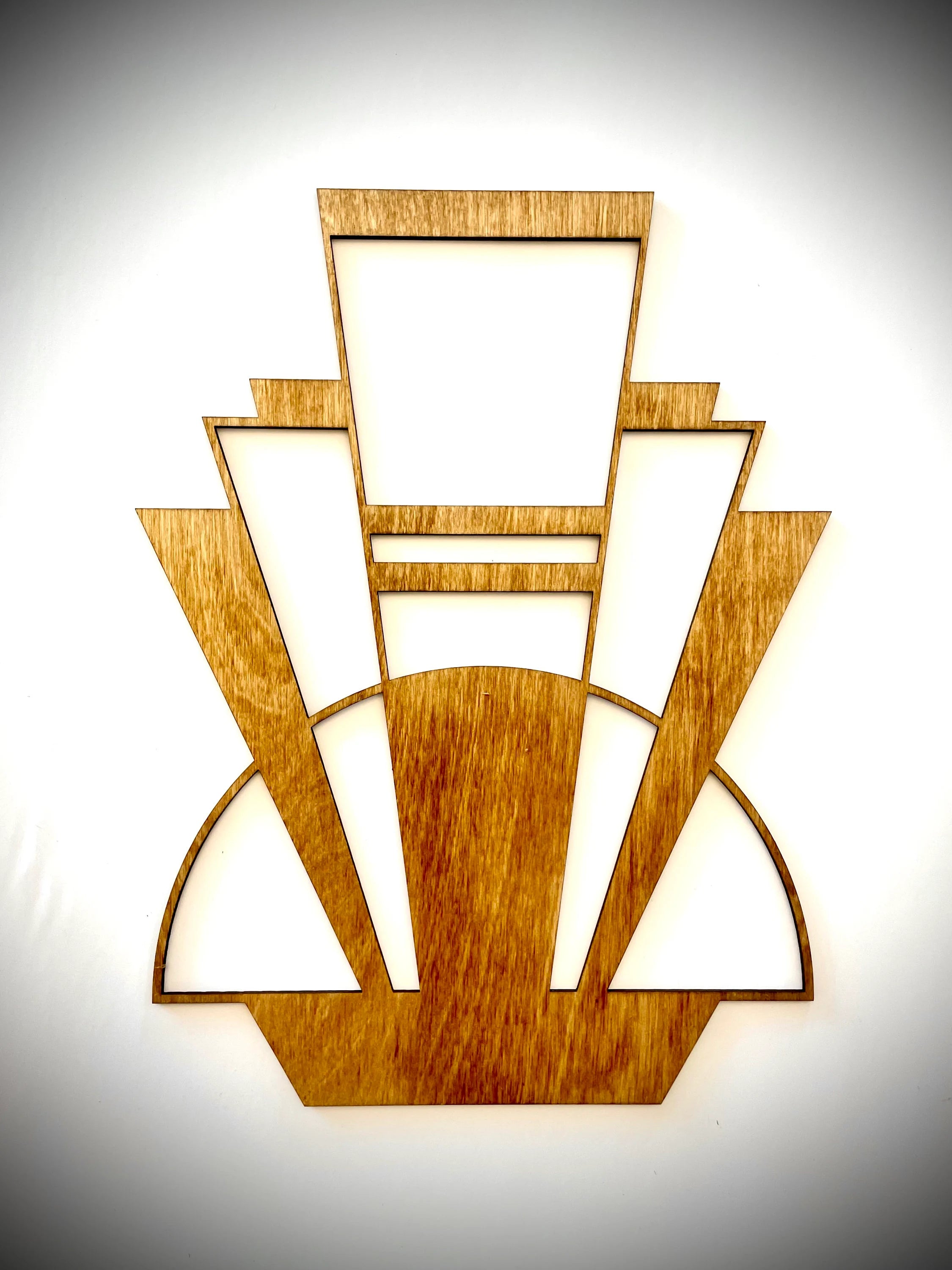 Boho Modern Frank Lloyd Wright-Inspired Art Deco Marquees 3-Panel Wood Wall Art