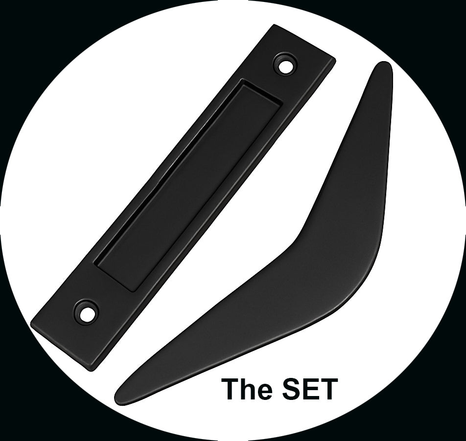 Mid Century Modern 2 Piece Boomerang Style Door Pull Set for Interior Sliding Doors - Sold as Set - Mid Century Modern Gal