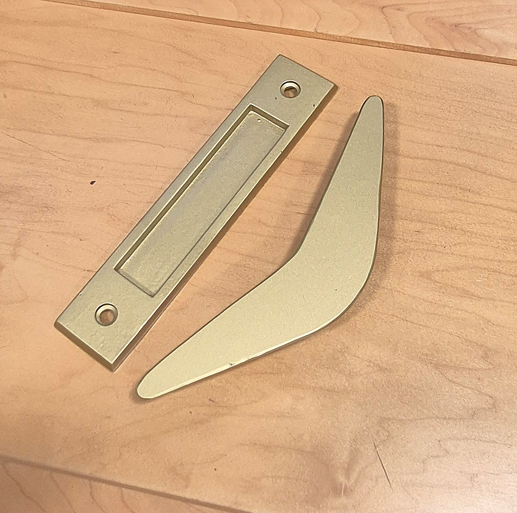 Mid Century Modern 2 Piece Boomerang Style Door Pull Set for Interior Sliding Doors - sold as set
