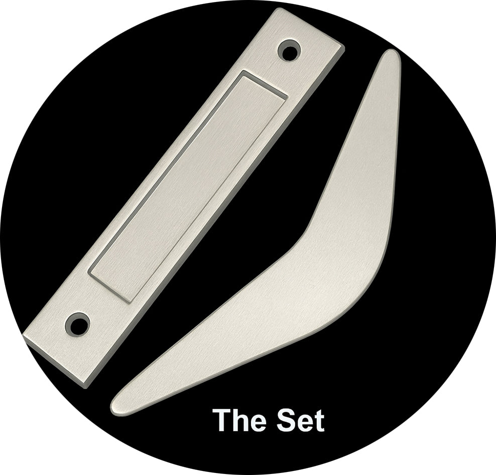 Mid Century Modern 2 Piece Boomerang Style Door Pull Set for Interior Sliding Doors - Sold as Set - Mid Century Modern Gal