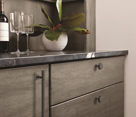 Cabinet Knobs - Radius Series - 1-1/4" Inch - Stainless Steel - Matte Black Finish - Sold Individually