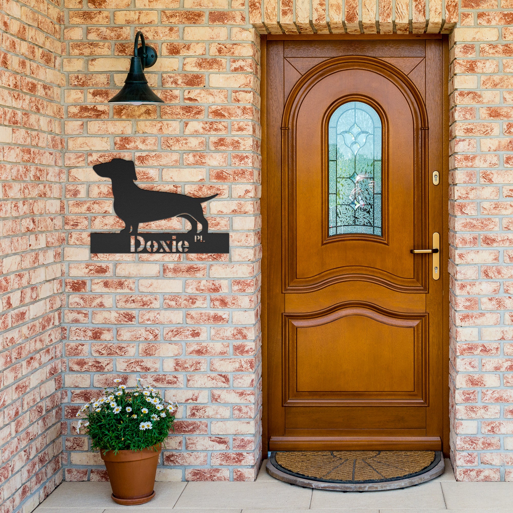 Doxie Dog Lover, Retro Metal Sign, Doxie Place - Mid Century Modern Gal