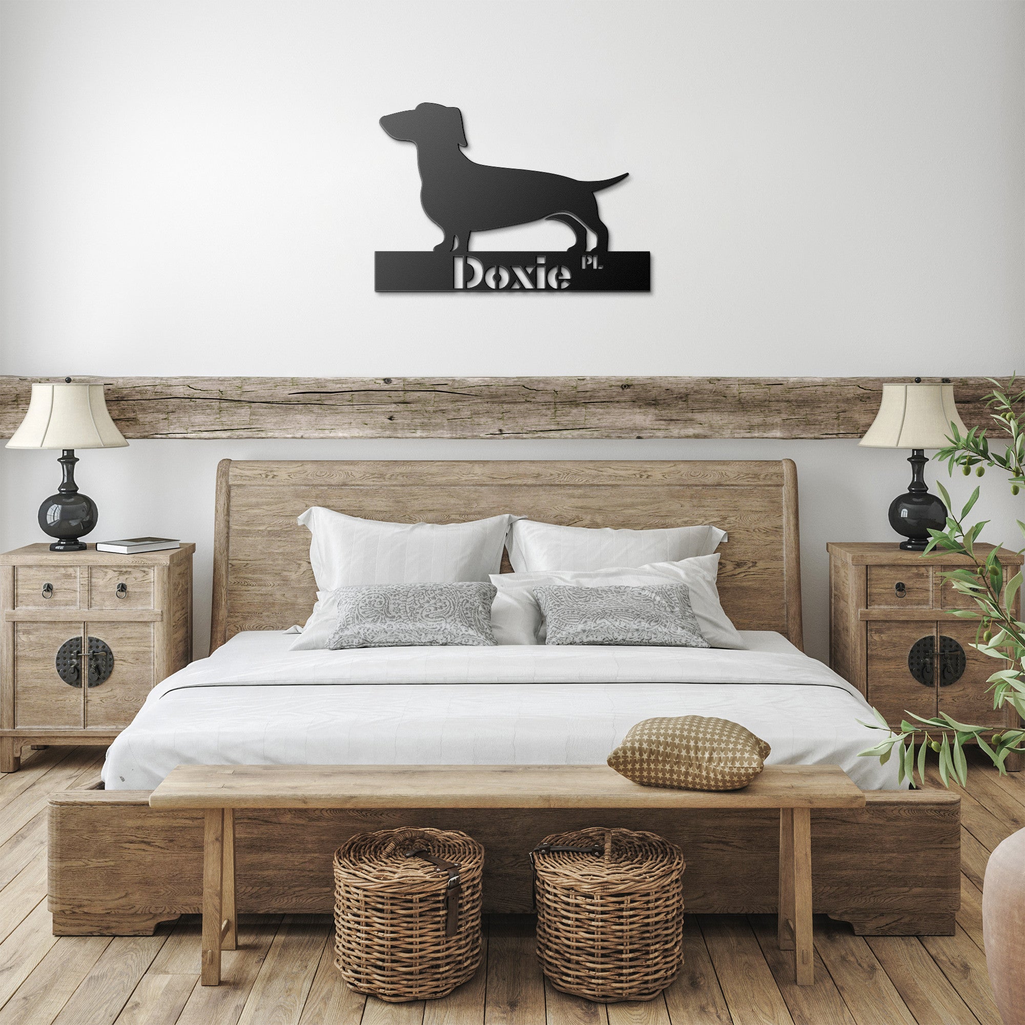 Doxie Dog Lover, Retro Metal Sign, Doxie Place - Mid Century Modern Gal