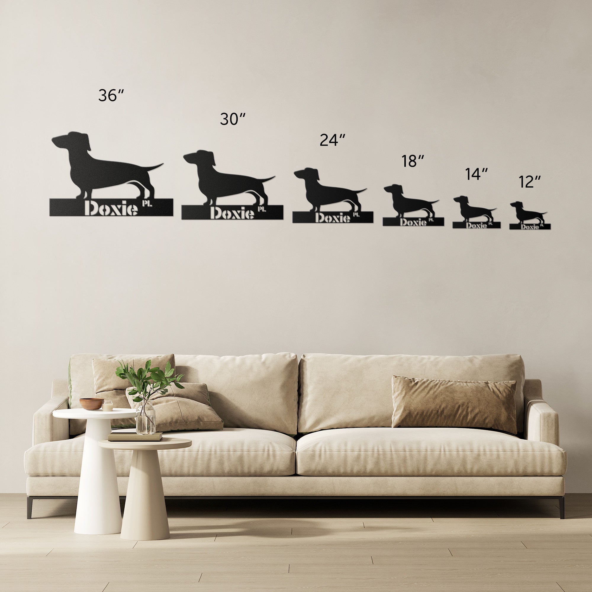 Doxie Dog Lover, Retro Metal Sign, Doxie Place - Mid Century Modern Gal