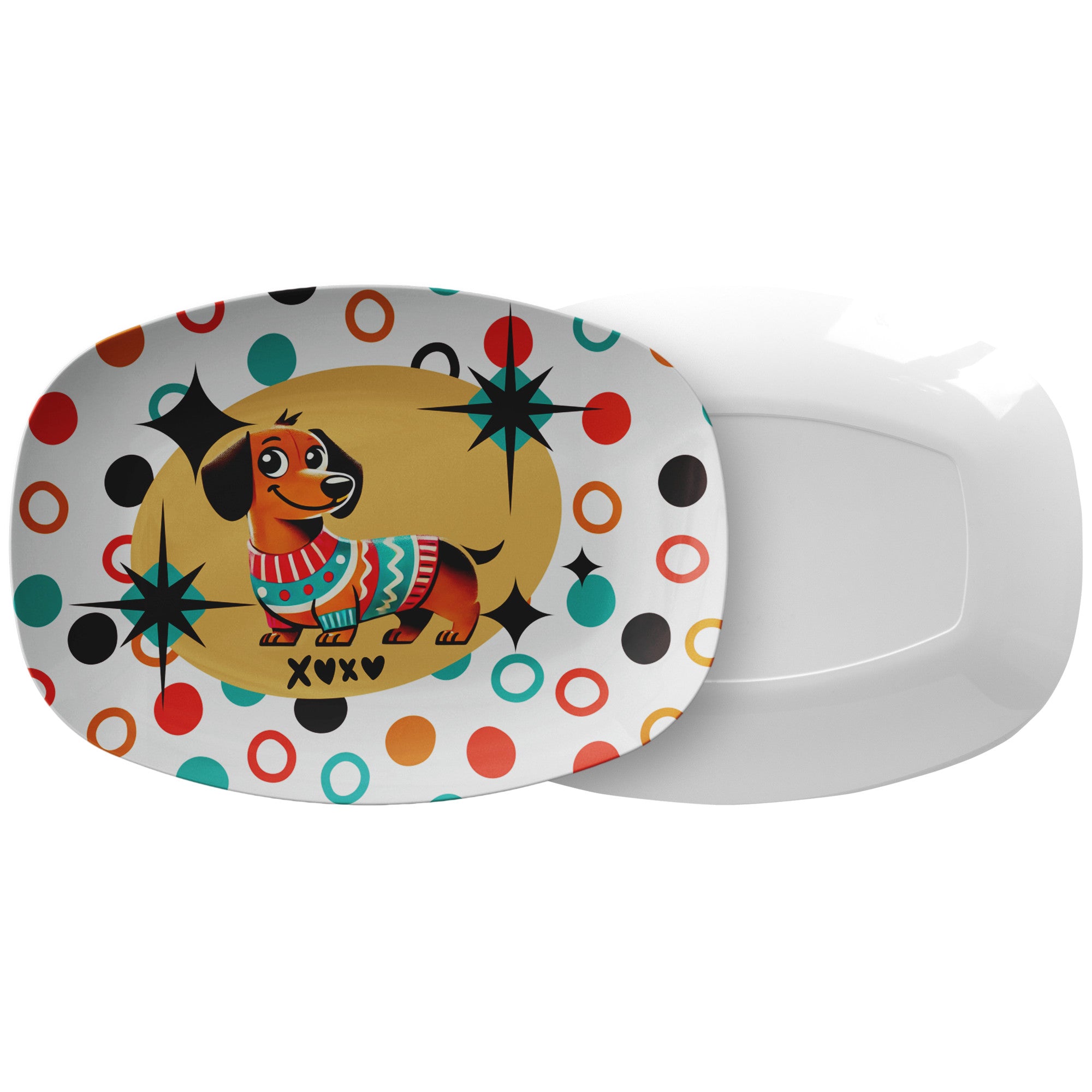 Doxie Dog Mid Century Modern Serving Platter With Love - Mid Century Modern Gal