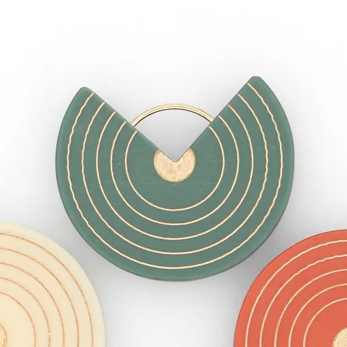 Erika Necklace · Geo Circles · Modern · Mid Century Modern - Green - Mid Century Modern Gal