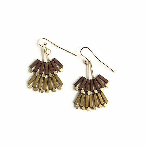 Fan Earrings - Espresso - Mid Century Modern Gal
