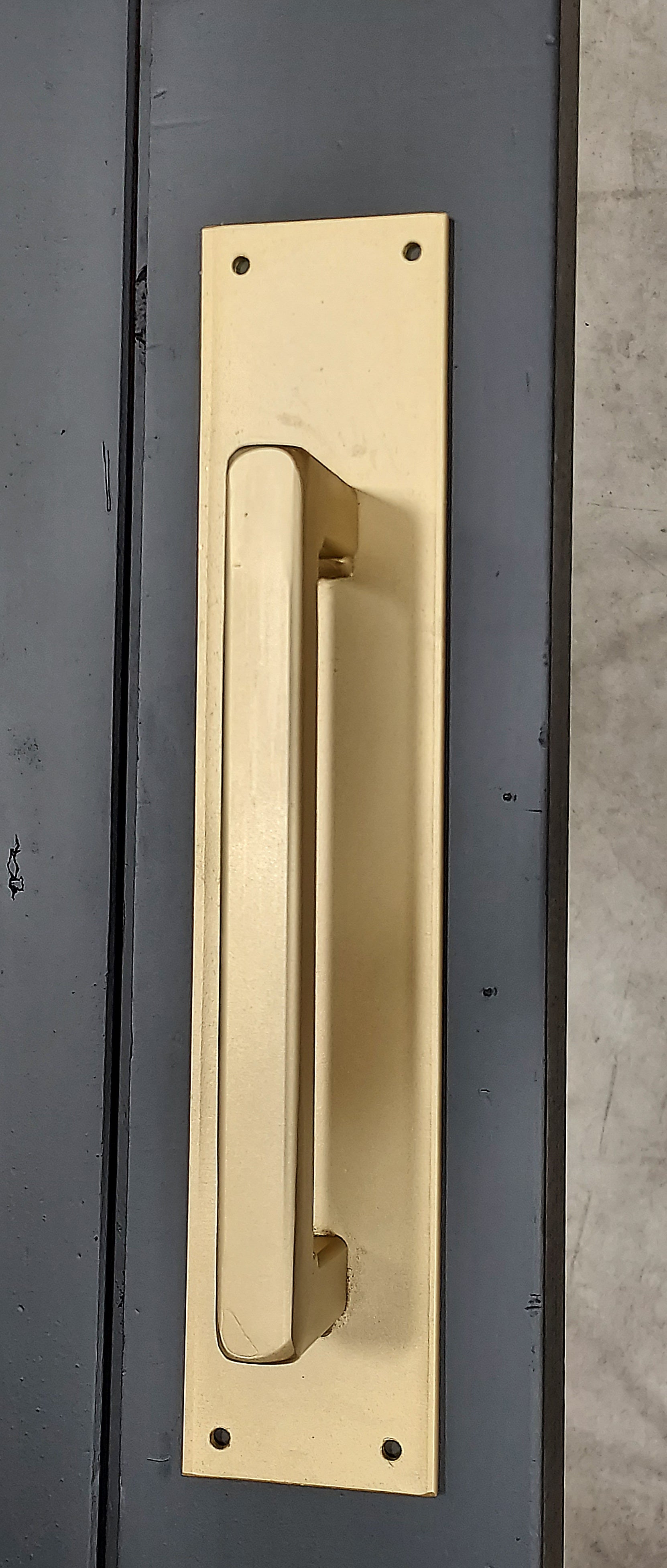 Gold Barn Door Handle Pull - Medium Plain Rectangular Handle