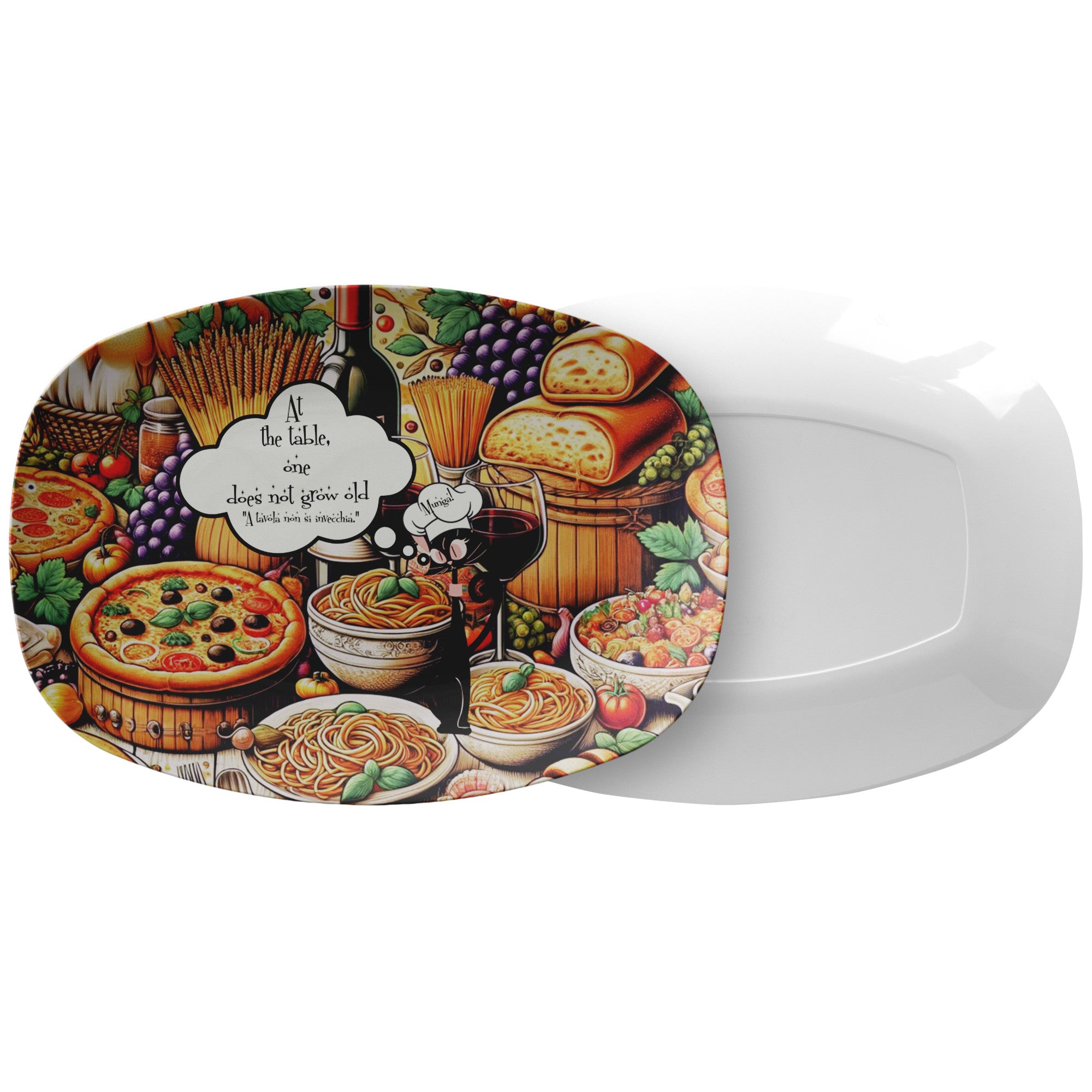 Italian Sunday Supper Modern Dinner Platter, For Italian Parents, Grandparents, Aunt, Uncle Gifts - Mid Century Modern Gal