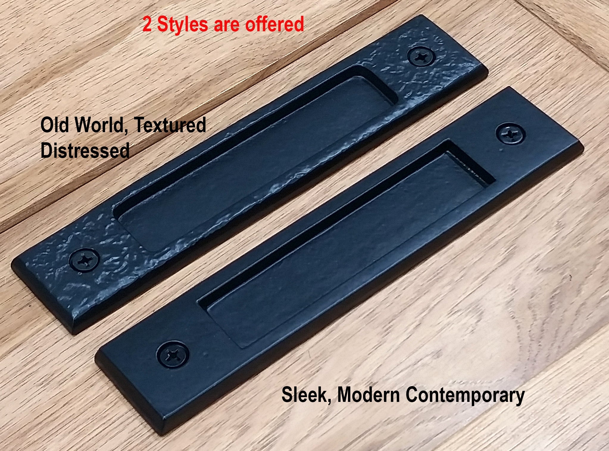 Large Flush Pull Barn Door Handle -Sleek Modern Finger Pull Handle - "Easy Mount"