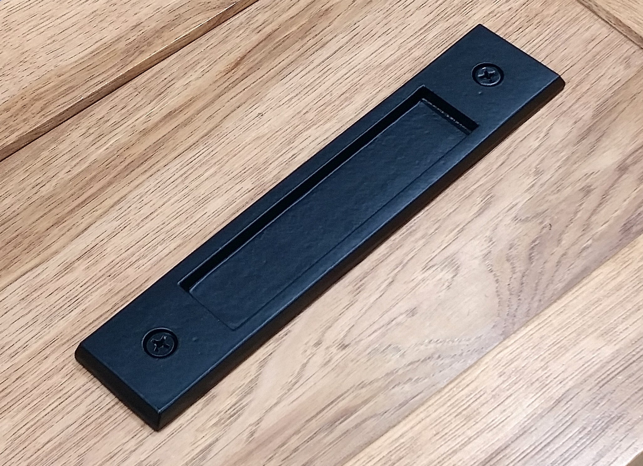 Large Flush Pull Barn Door Handle -Sleek Modern Finger Pull Handle - "Easy Mount"