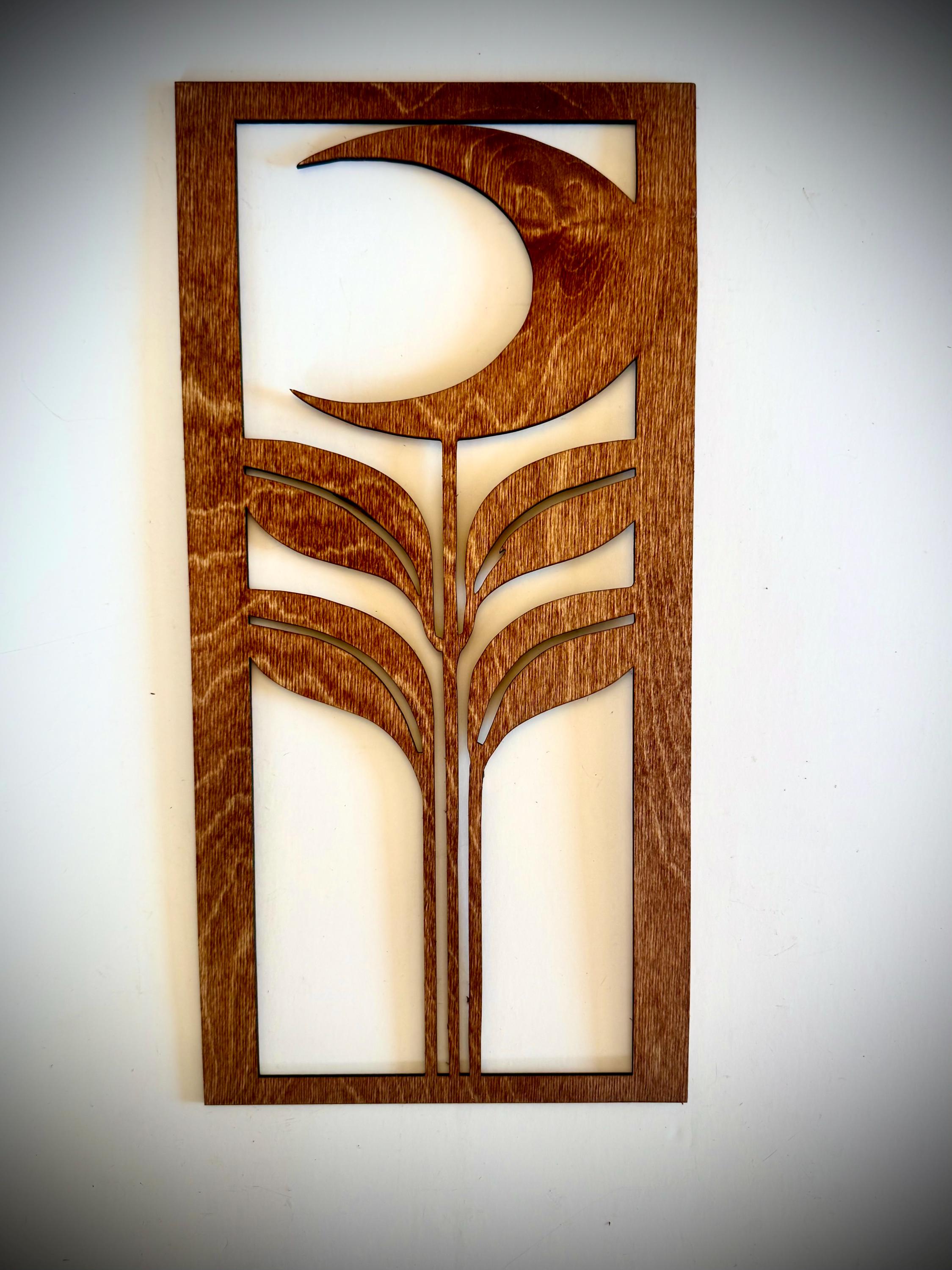Mid Century Modern Boho Floral Landscape 3-Panel Wood Wall Art, Set J