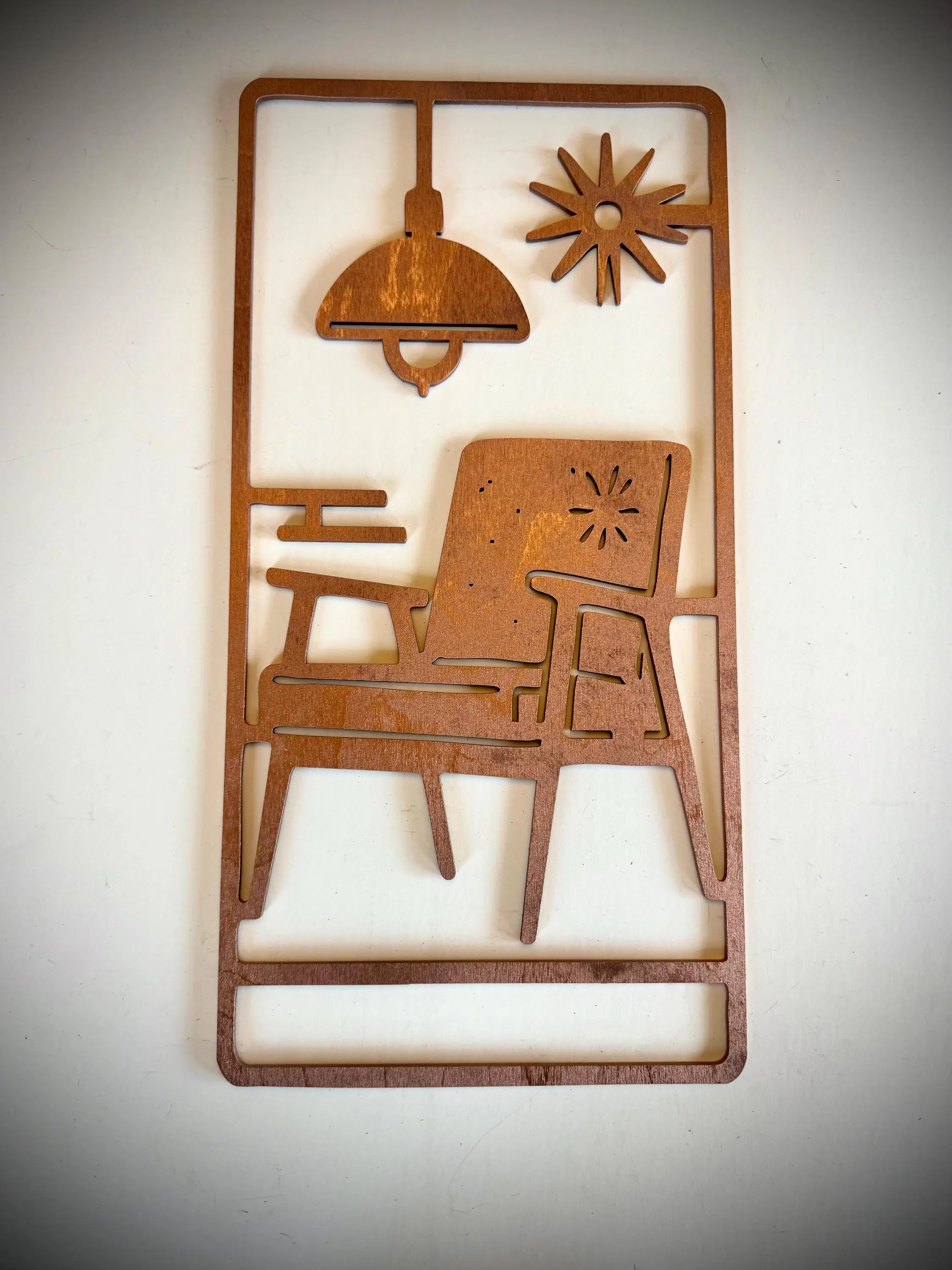 Mid Century Modern Boho Still Life 3-Panel Wood Wall Art, Set L
