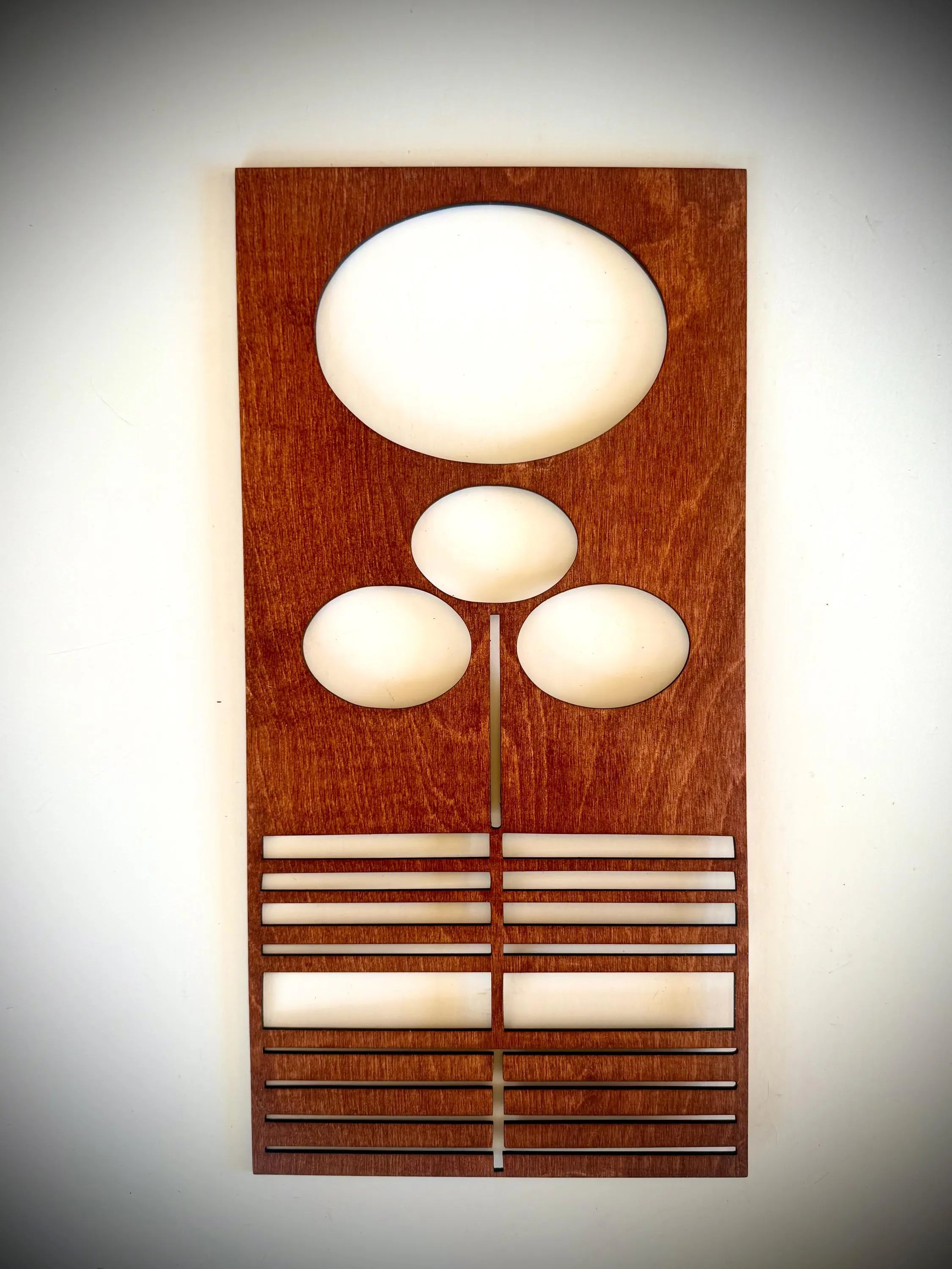 Mid Century Modern Floral Landscape 3-Panel Wood Wall Art, Set I