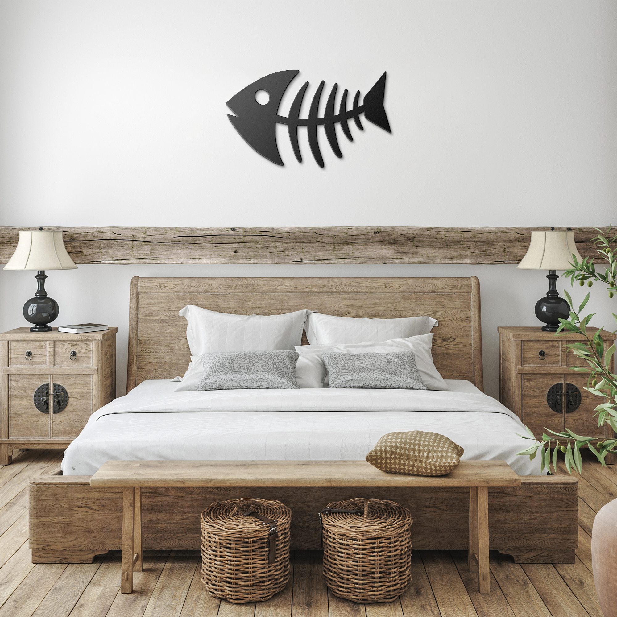 Mid_Century_Modern_Fish_Art_Metal_Art__Black_Farmhouse_Bedroom_Mockup.png