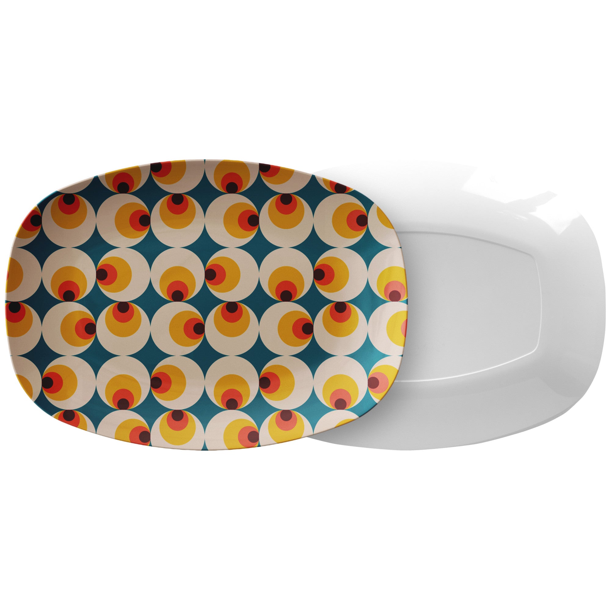Mid Century Modern Geometric Orb 70s Retro Serving Platter - Mid Century Modern Gal