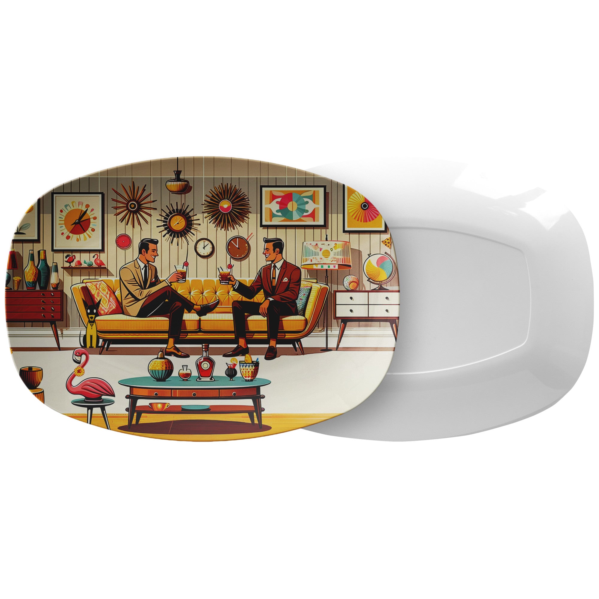Mid Century Modern Party Platter, Dapper Dudes, Kitschy Retro LGBTQ Gifts - Mid Century Modern Gal