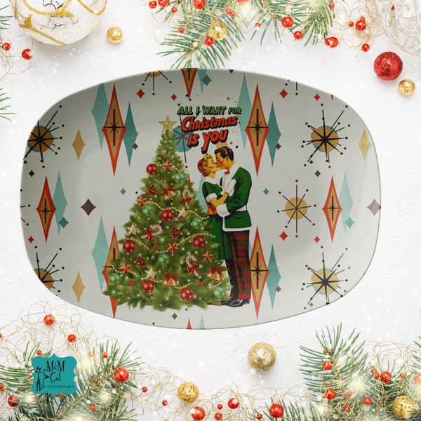 Mid Century Modern Christmas Holiday Vintage 50s Kitschy, Mid Mod Couple